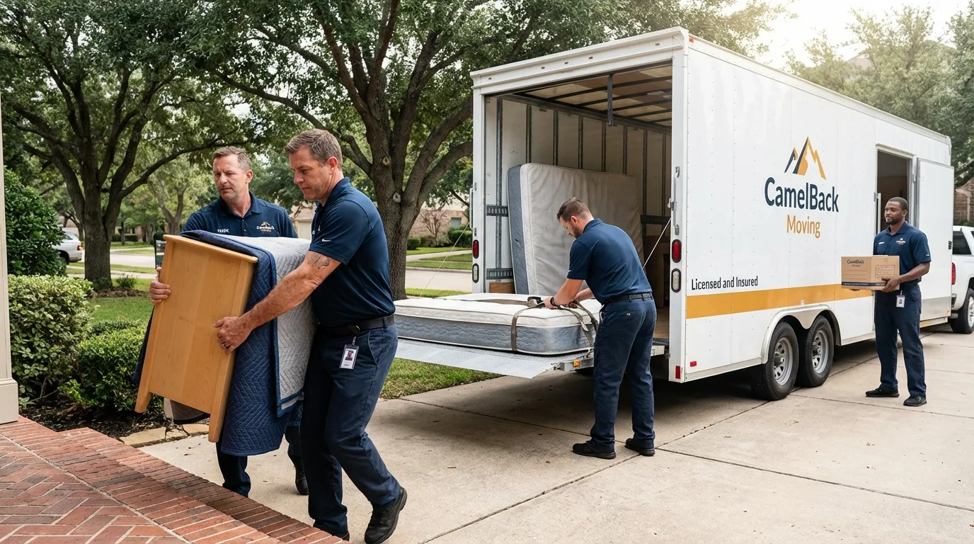 Crew loading residential truck for cross-state move from Struthers, OH